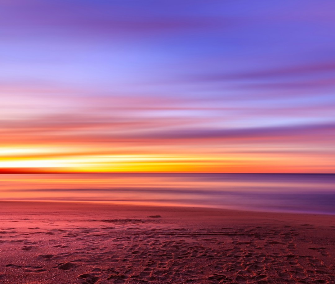 view of seashore sunset